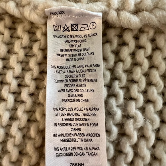 FRENCH CONNECTION WOMENS CREAM COLORED OPEN CARDIGAN DROP SHOULDER SIZE MEDIUM - Picture 7 of 10